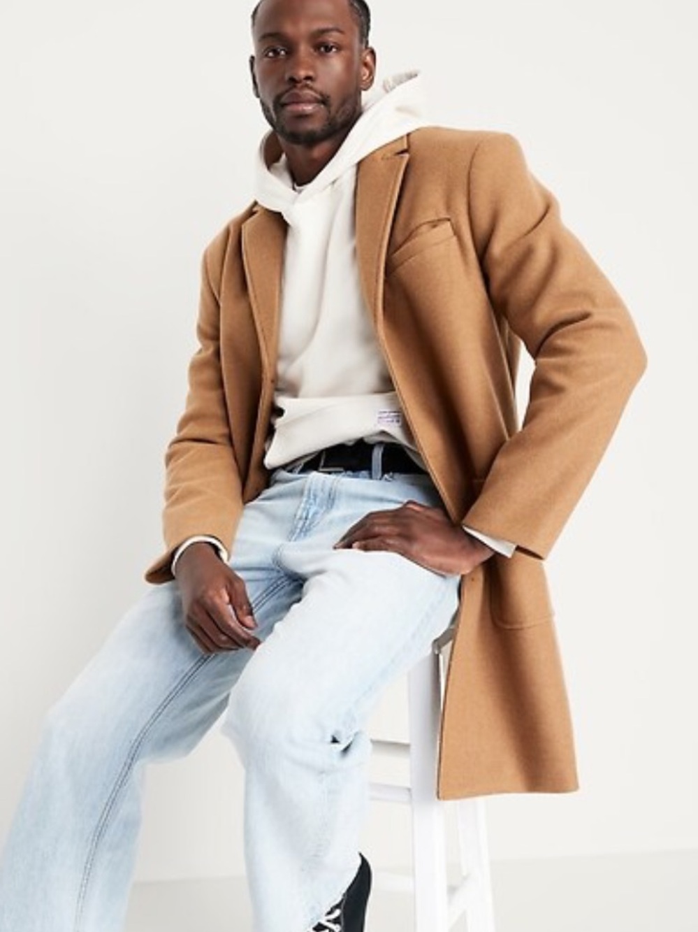 Old Navy Oversized Soft-Brushed Top Coat in Acacia